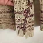 Artesia Sweater Open Knit Purple Beige Side Detail Women’s Sz XL‎ Comfy Photo 4