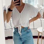 Bella Dahl White Waffle Button Shirt Photo 3