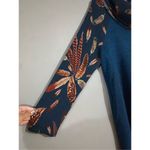 Boutique  Glitter Feather Blue Long Sleeve Cowl Neck Tunic Dress Top 3X Photo 2