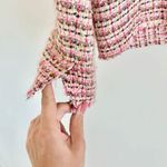 Walter Baker Walter Pink Plaid Tweed Cropped Blazer Photo 5