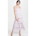 Love Shack Fancy  Caressa Floral Print Tiered Ruffle Maxi‎ Dress Candy Heart Size M Photo 2