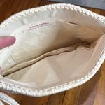 None Cream Crochet Lined Clutch w/Hand Strap Size 10.5x6.5x1 Photo 4