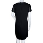 Talbots Dress Womens 8 Petite Black Sheath Vegan Leather Accents Career Minimal Photo 3