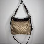 Coach Ashley Sateen Signature C Hobo Crossbody Bag Purse Brown Tan Hippie Photo 7