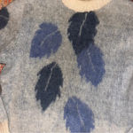 Beautiful Cream Vintage Leaves 1970s Fluffy Icelandic Sweater by Iceware S/M Blue Size M Photo 3