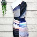 Rachel Roy  The Viv Purple Striped One Shoulder Party Dress Size 6 Small Photo 4