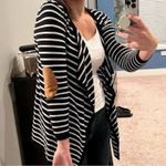 Market & Spruce  Women's Striped Cardigan in Black and White Photo 5