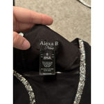 ALEXA B Nite Women’s Jumpsuit Sz 8 Sleeveless V Neck Jeweled Sequin Mesh Black Photo 6