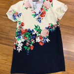 ZARA  Floral Print Dress Womens Size Medium V-Neck Short Sleeve‎ Casual Dress Photo 0