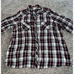 Dress Barn black/white flannel bejeweled shoulders diamond buttons size 3X Photo 1