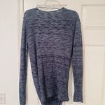 Free People  Gotham sweater navy blue linen blend Faux wrap oversized chunky sz L Photo 5