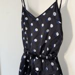 Victoria's Secret  Polka Dot Silky Romper XS‎ Black Adjustable Straps Photo 2