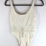 Good American Waist Framer One-Piece Swimsuit Drawstring Ivory 2 US M Photo 0