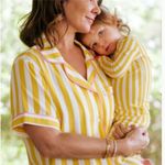 Katie Kime Retro Stripe Citrus Pajama Pants Set Yellow Stripe Small Photo 3
