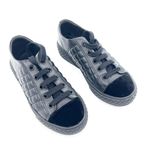 Quilted flat sole sneakers casual lace shoes genuine leather low top trainers Black Size 6 Photo 2