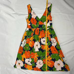 Liz Claiborne Floral Sleeveless Sundress Orange Green White Size 4 Modest Midi Photo 12