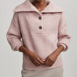 Varley Peverel Button Placket Knit Sweater Woodrose Pink Size L Photo 0