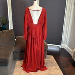 Long Sleeve Chiffon Rust Color V Photo 4