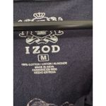 IZOD Vtg Cotton Purple Floral Print Long Sleeve Ruched Neck Top Blouse M Y2k Photo 1