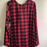 Croft & Barrow NWT‎ Red and Black Plaid Long Sleeve Night Dress with Socks  large Photo 3