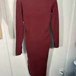 ASOS  Knit Maroon Square Neckline Long Sleeve Sweater Dress Size 6 NWOT Photo 7