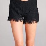 Black Lace Lined Shorts Coverup Medium Photo 0