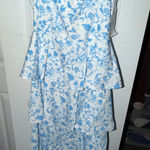 floral maxi ruffle tiered dress Blue Size L Photo 0