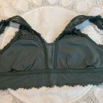 Aerie  Eyelash Lace Padded Plunge Bralette w/ Mesh Panel Women’s Size XL Green Photo 7