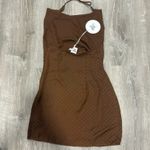 Princess Polly NWT  Lenny Brown Polka Dot Halter Mini Dress Size 4 Photo 3