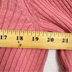 Rachel Parcell  Pink Ribbed Knit Pullover Sweater Womens M Bell Sleeve Scalloped Photo 3