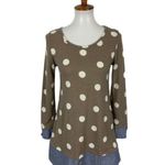 12PM By Mon Ami Dress Small Polka Dot Tunic Neutral Fall Casual Photo 1