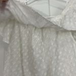 Madewell XXS White Swiss Dot Off Shoulder Ruffle Drawstring Waist Romper Photo 11