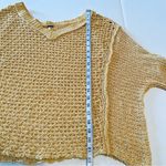 Free People  Womens Size XS‎ Yellow Oversized Knit Sweater V-neck Boho *FLAWED* Photo 5