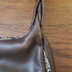 Vintage Y2K Retro Brown Leather Purple Fur Whimsogoth Feminine Women's Hand Bag Photo 2