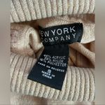 New York & Company Y2K Rose Gold Glitter Fitted Turtleneck Sweater Size Small Pink Photo 9