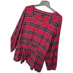 Lane Bryant Plaid Flannel Corset Tie Smocked Long Sleeve Red 26 Photo 5