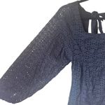 Free People  Lovey Dovey Eyelet Puff Sleeve Dress‎ Sz 2 Photo 3