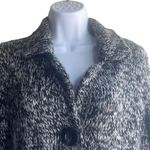 Pendleton Black Gray Marled Sweater Coat 3 Button Med Petite Wool Blend Grandma Photo 2