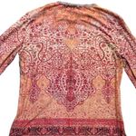 Y2K VTG. MADE IN USA ART NOUVEAU ALL OVER PRINT NU CONSTRUCTION TOP MEDIUM EUC Orange Photo 8