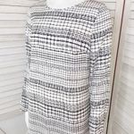 Armani Exchange A/X Graphic Print Plaid Shift Dress Long Sleeve Black White 2 Photo 6