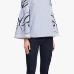 Tanya Taylor Blue White Blouse Top Photo 0