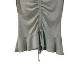 Juicy Couture  Blouse Womens XS Ruched Front Top Seafoam Green Short Sleeve Photo 3