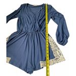 Altar'd State Women Size Medium Romper Long Sleeve Boho Blue Bohemian | 12-331 Photo 4