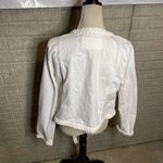 Loft NWT Womens White Braided Trim Cropped Pockets Denim Jacket Size Medium Photo 5
