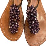 Mystique Boutique Mystique Beaded T-Strap Leather Sandals, Sz 9 Photo 8
