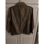 Chicos Design Women's Striped Button Down Shirt Jacket Gold Red Black White M Size L Photo 3