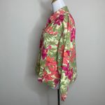 Vtg Floral Cotton Pearl Button Jacket Medium Pink Photo 2