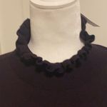 Loft NWT Dk Purple  Ruffle Neck Sweater Dress Sz M Photo 1
