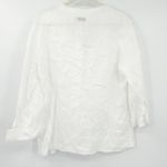 By the Sea Womens Beachy Coastal Lagenlook 100% Linen Long Sleeve Blouse Size L White Size L Photo 5
