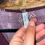 Mudd  Burgundy Aztec Cold Shoulder Tie Waist Crop Top Women's Size XXS Photo 2